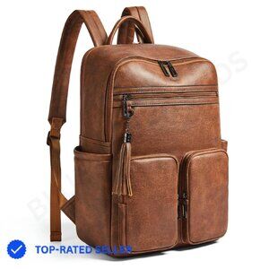 Vegan Leather Laptop Backpack Women's Work Travel Daypack Chic Minimal Style